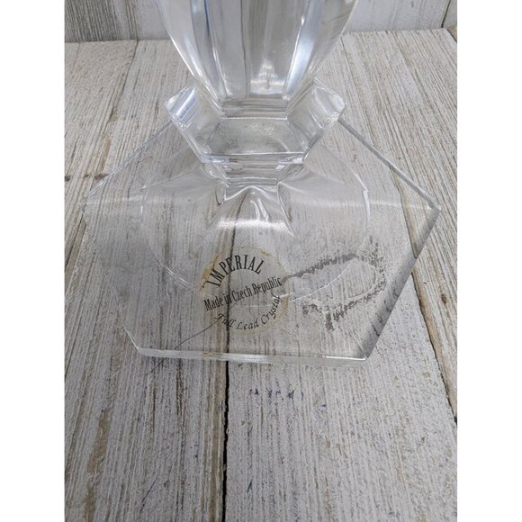 Bohemia Imperial Crystal Candle Holders Lead Czech Republic Set of 2 - Picture 2 of 5